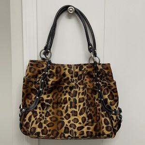 Kathy Van Zeeland Leopard Print Nylon Handbag